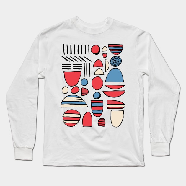 Retro Geometry Long Sleeve T-Shirt by SWON Design